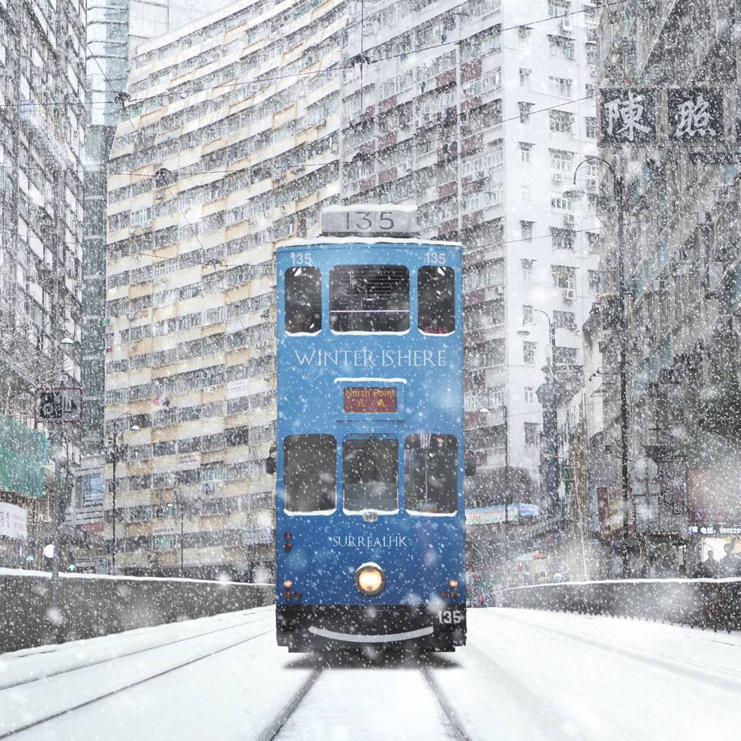 surrealhk Tommy Fung Photoshop 改圖 攝影 個展 冰天雪地 電車