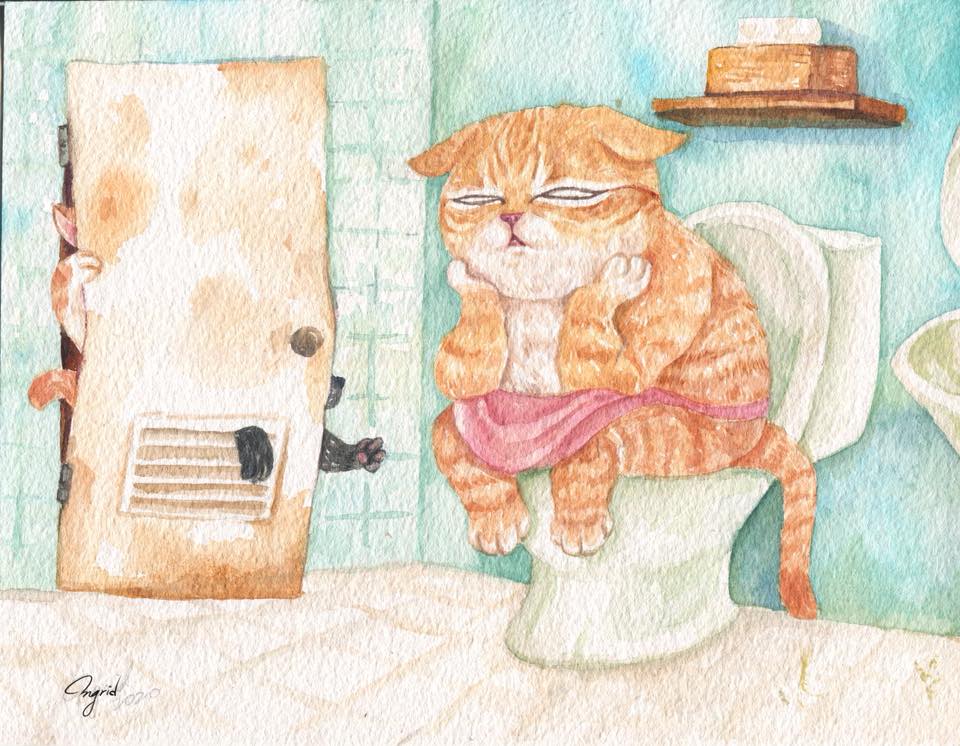 台灣 插畫師 前動畫師 Ingrid 英格藍貓 水彩 療癒 媽媽崩潰的日常 貓媽媽 貓
