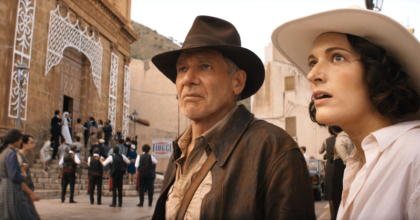 (L-R): Indiana Jones (Harrison Ford) and Helena (Phoebe Waller-Bridge) in Lucasfilm's INDIANA JONES AND THE DIAL OF DESTINY. ©2023 Lucasfilm Ltd. & TM. All Rights Reserved.