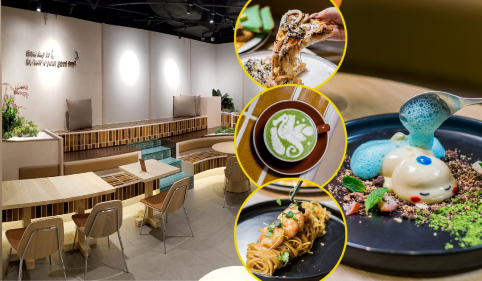 旺角咖啡店｜ 啟德打卡cafe旺角開分店  保留樓梯打卡位 + 麻辣味噌意粉 + 大阪燒pizza + 震騰騰恐龍布甸 